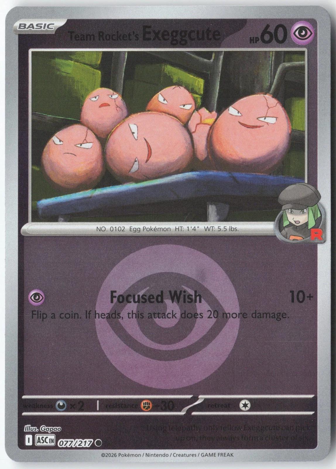 Ascended Heroes Team Rocket's Exeggcute [Energy] Pokémon card